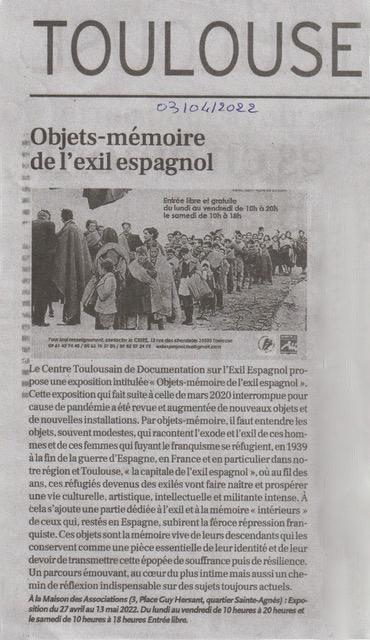 Article la depeche 03 04 22