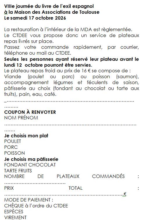Plateau repas